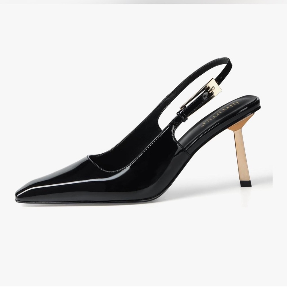 iiimmu black patent kitten heels